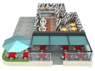 Zebra Restaurant 3D model