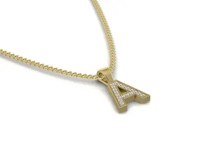 Pendant A letter 3D print model