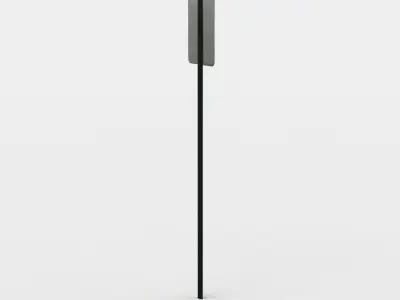 Fire lane sign small Low-poly 3D model