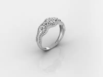 Women Ring Fancy Rings With Stone STL 3DM Render Printable 3D print model purchase