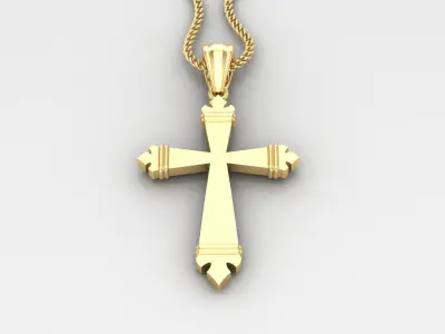 Light Gold 18K Cross Pendant 2CP066 3D print model
