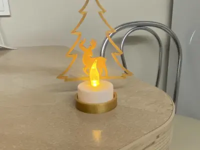 Christmas led tea light decoration holder  3D print model
