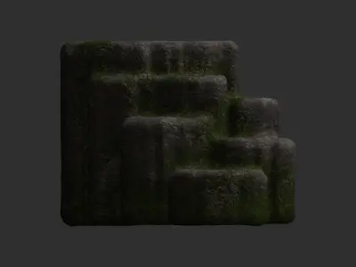 Cave Platform 1- 4 Combo - Moss 1 Low-poly 3D model