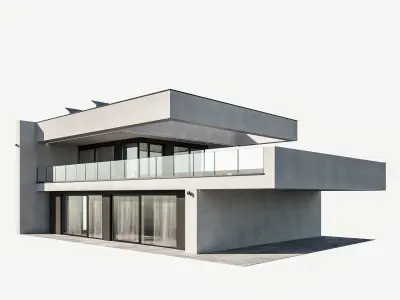 Modern house 19 at night 3D model