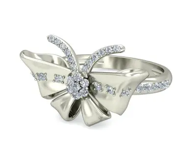 Women Engagement Wedding butterfly Ring 3D print model