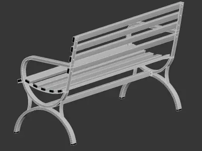 Metal Bench main 3D model