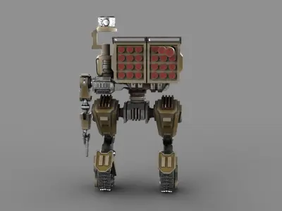 Cartoon Robot Turret Low-poly 3D model