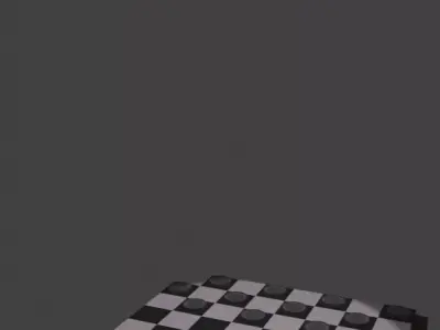 Checkers Board With Checkers Low-poly 3D model