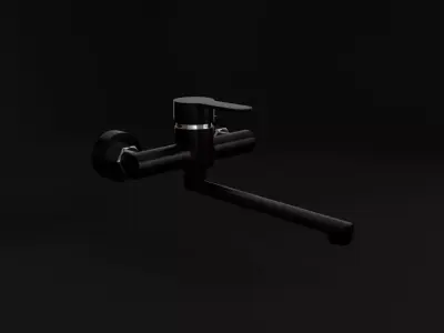 Luxury Wall Mounted Kitchen Tap 3D Model 3D model