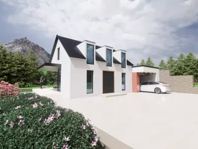 Modern and classic Houses cottage 3D model
