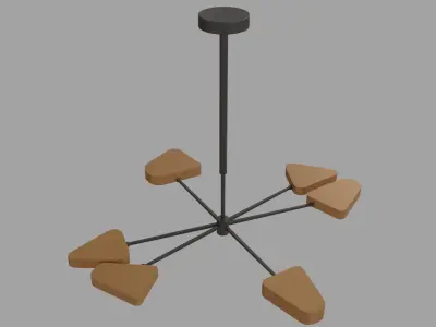 Staggered Glass 6 Light Chandelier Low-poly 3D model