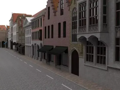 European Street 2 in multiple formats 3D model
