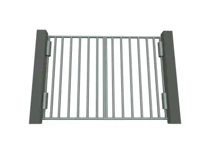 3D Gate metal Low-poly 3D model