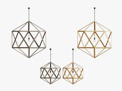 WOODEN POLYHEDRON PENDANT 3D model