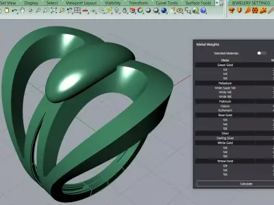 Modern Sculptural Adjustable Ring 3DM STL 3D print model