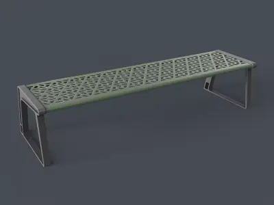 Metal Modern Bench 16 PBR Game Ready Low-poly 3D model