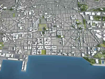 Thessaloniki - 3D City Model Low-poly 3D model