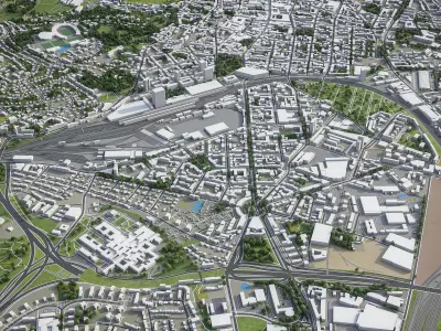 Linz - 3D City Model Low-poly 3D model