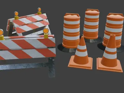 Street Asset Pack Low-poly 3D model