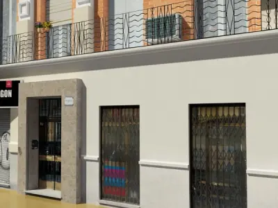 Photorealistic Low Poly Building 3D model