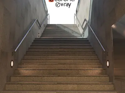 Subway station entrance 3D model