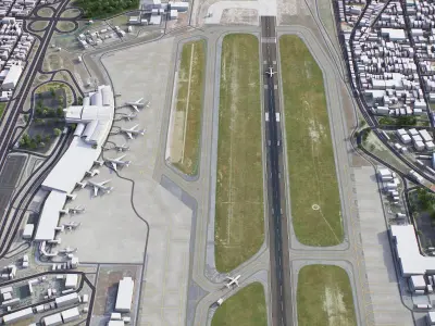 Fortaleza Airport Low-poly 3D model