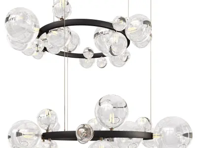 Ring chandeliers and lamps IONA Low-poly 3D model