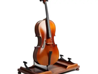 Realistic Cello with Stand 3D Model Low-poly 3D model