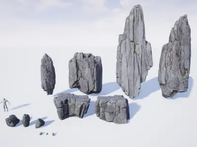 Realistic Looking Modular Cliffs and Rocks UE 