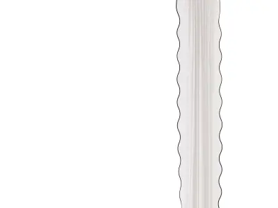 Marbella Curtain Scalloped Linen With Coloured Trim 3D model