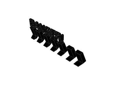 Cyberpunk Future Danger Sign v2 014 Low-poly 3D model