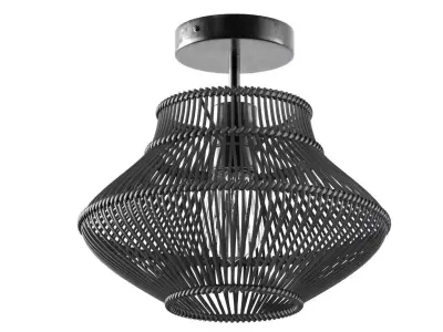 Neher Black Rattan Semi Flush Mount 3D model