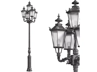 Classical Outdoor Street Lamp Lantern 3D model