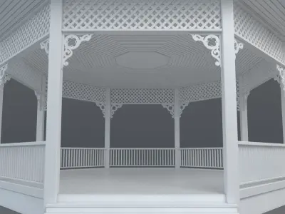 Gazebo octagonal 3D model