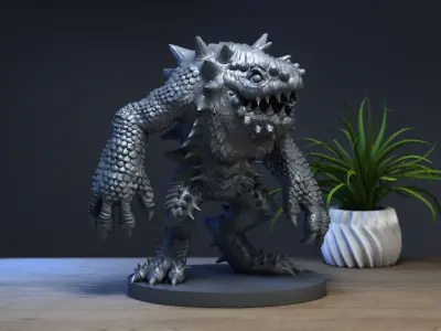 Demon dragon creature miniature  Cyborg miniature  3D print model