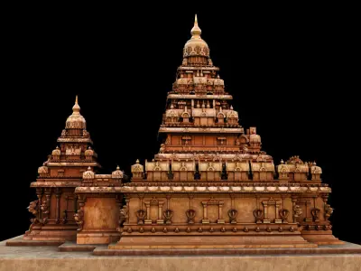 mamallapuram shore temple 3D model