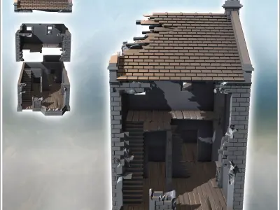 Tiled-roof house with bay window on the ground floor and a large 3D print model order