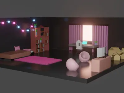 girls room 3D model