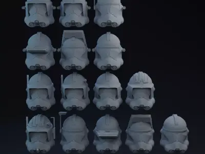 Phase 2 Clone Helmets one-twelfth Scale 3D print model