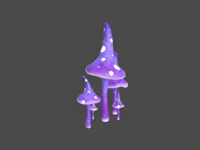 Fantasy Mushroom G06 Purple - Scene Backdrop Design Low-poly 3D model