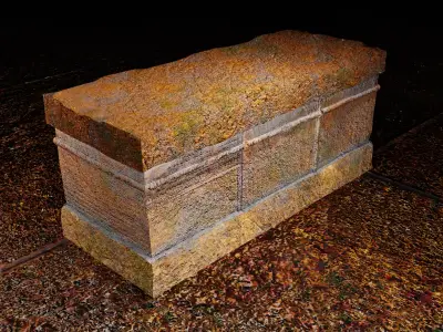 Ancient Egyptian Sarcophagus 3D Model-High and low poly Low-poly 3D model