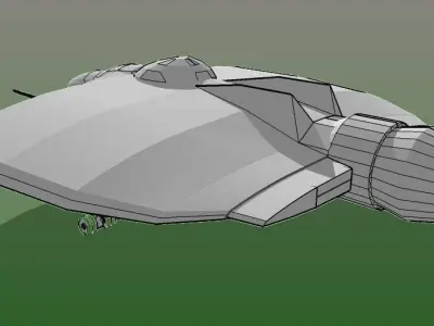 SQ Pummeler - Multirole space corvette Conqueror class - parked 3D print model