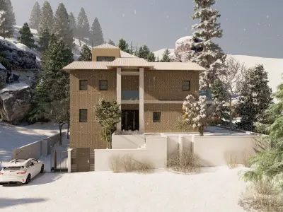 Snow Mountain House-Mansion 3D model