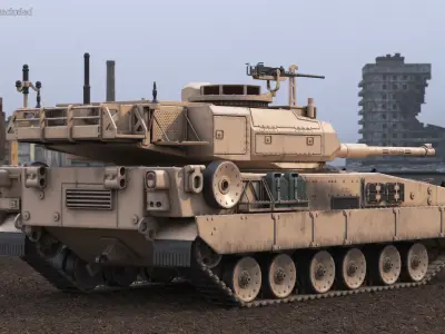  M10 Booker Tracked Vehicle with Dirty Hull Rigged 