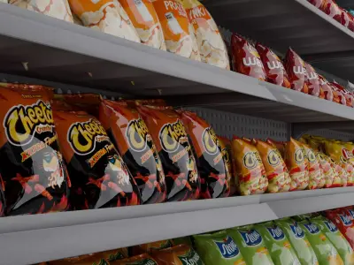 Chips Shelf Collection  34 Packaged Snacks 3D model