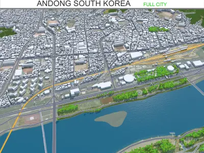Andong South Korea Low-poly 3D model