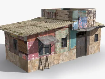 Slum x13 Low-poly 3D model