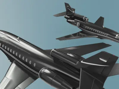  Business Jet Plane Black No Chassis 