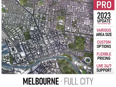 Melbourne Low-poly 3D model