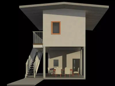 Low cost house by REVIT 25R12 3D model